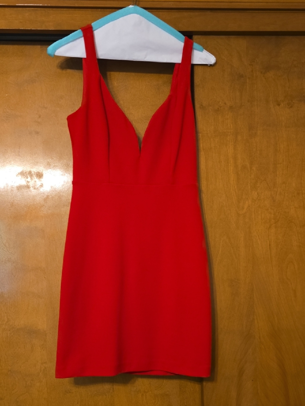 Express Red V-Neck Mini Dress